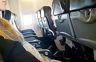 PUBLIC AIRPLANE Handjob and Blowjob - Bella Mur