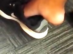 Candid asian college college girl shoeplay feet in trainers face