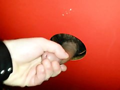 Amateur nympho gives a gloryhole cock a wonderful handjob