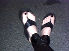 Black flip flops