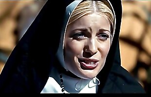 Lesbian nun masturbating and fingering