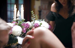 PURE TABOO Angry Stepmom Makes Brat Teen Serve Dinner Naked