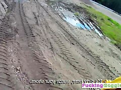 Hot russian fucks and swallows in public