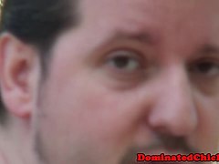 Throatfucked sub gets dominated by maledom