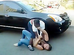 Street fighting until the boobs fall out